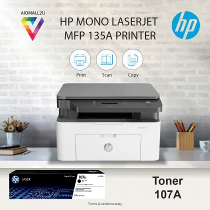 HP Mono LaserJet MFP 135A Printer (Print, Scan, Copy)